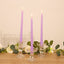 12-Pack Taper Candles Spiral Long Burn Wick Design Lavender Lilac - Premium Unscented Wax Dinner Candle Sticks 11"