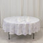 Polyester 90" Round Tablecloth White - Lavender Lilac French Toile Pattern for Chic Weddings