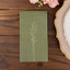 50-Pack Paper Dinner Napkins Dusty Sage Green with Gold Embossed Leaf - Stylish 2-Ply Disposable Napkins for Weddings 18GSM