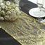 Mesh 12"x108" Table Runner Gold - Leaf Vine Sequin Embroidered Design for Sophisticated Occasion