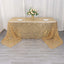 Mesh 90"x156" Rectangle Tablecloth Gold - Wave Sequin Embroidered Design for Refined Occasions