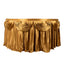 Satin 14ft Table Skirt Gold Pleated Double Drape Design - Soft & Graceful for Events