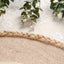 4-Pack Placemats Braided Edge Design Natural Burlap Jute Round - Rustic Farmhouse Style with Trim 15"