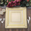 10-Pack Disposable Square Charger Plates in Champagne with Leather Like Texture - 1100GSM Durable Paper Chargers 13"