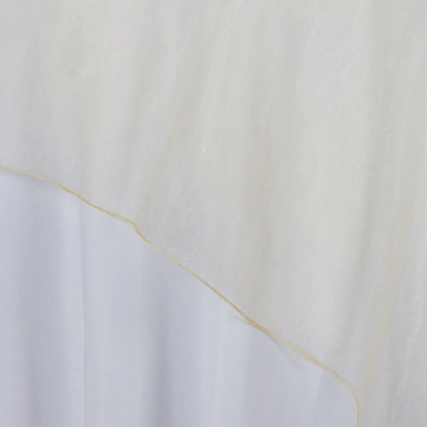 Organza 72"x72" Table Overlay Square Tablecloth Champagne - Sheer Table Cover