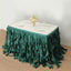 Taffeta 14ft Table Skirt Hunter Emerald Green - Cascading Curly Willow Style Table Cover