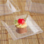 12-Pack Appetizer Plates Mini Square Design Clear - Plastic Disposable Plates for Desserts 4"