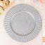 4-Pack Metal Round Charger Plates 13" in Silver with Galvanized Ruffled Rim, Contemporary Charger Tableware