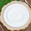 12-Pack Plastic Dessert Plates White Flair Rim - Sturdy Disposable Salad Plates 7.5"