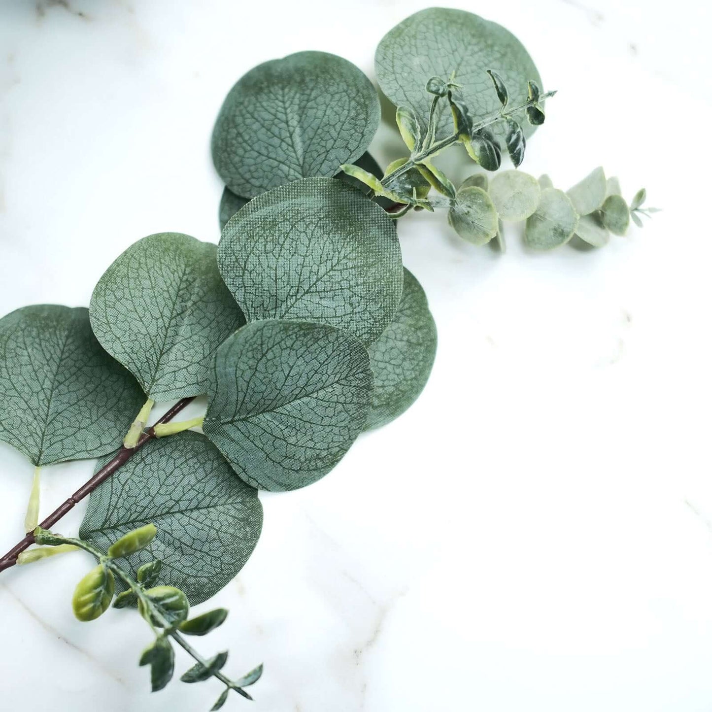 14 Stems Real Touch 12" Artificial Eucalyptus Leaf Flower Bouquet, Faux Silver Dollar Branches, Vase Floral Arrangement