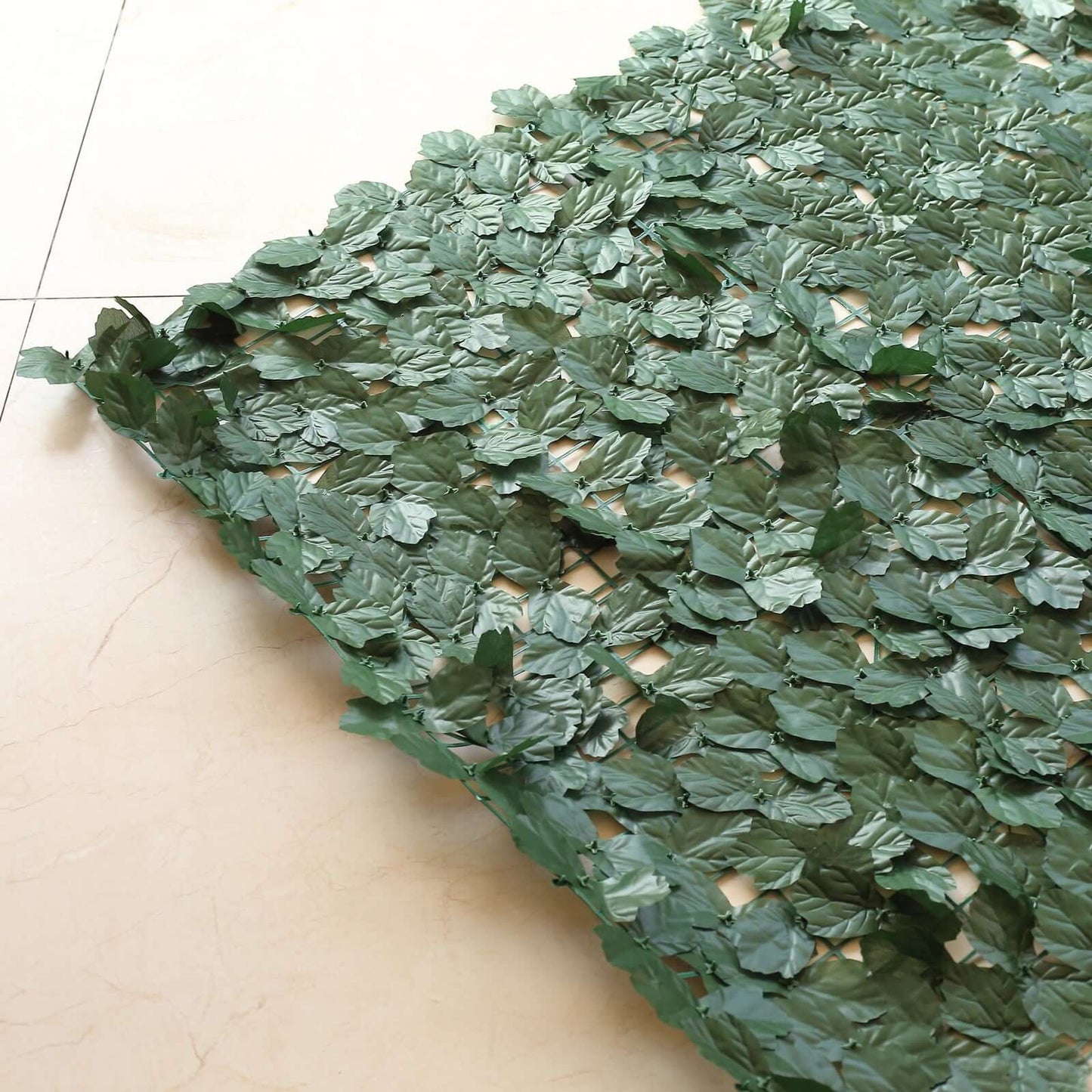 12 Pack Dark Green Artificial Ivy Hedge Privacy Screen Fence Wall Panel, Faux Leaf Greenery Backdrop Garden Decor - 32 Sq. ft.