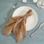 5 Pack Faux Linen 20"x20" Napkins Natural - Slubby Textured & Wrinkle Resistant Cloth Napkins