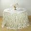 Taffeta 17ft Table Skirt Ivory - Cascading Curly Willow Style Table Cover