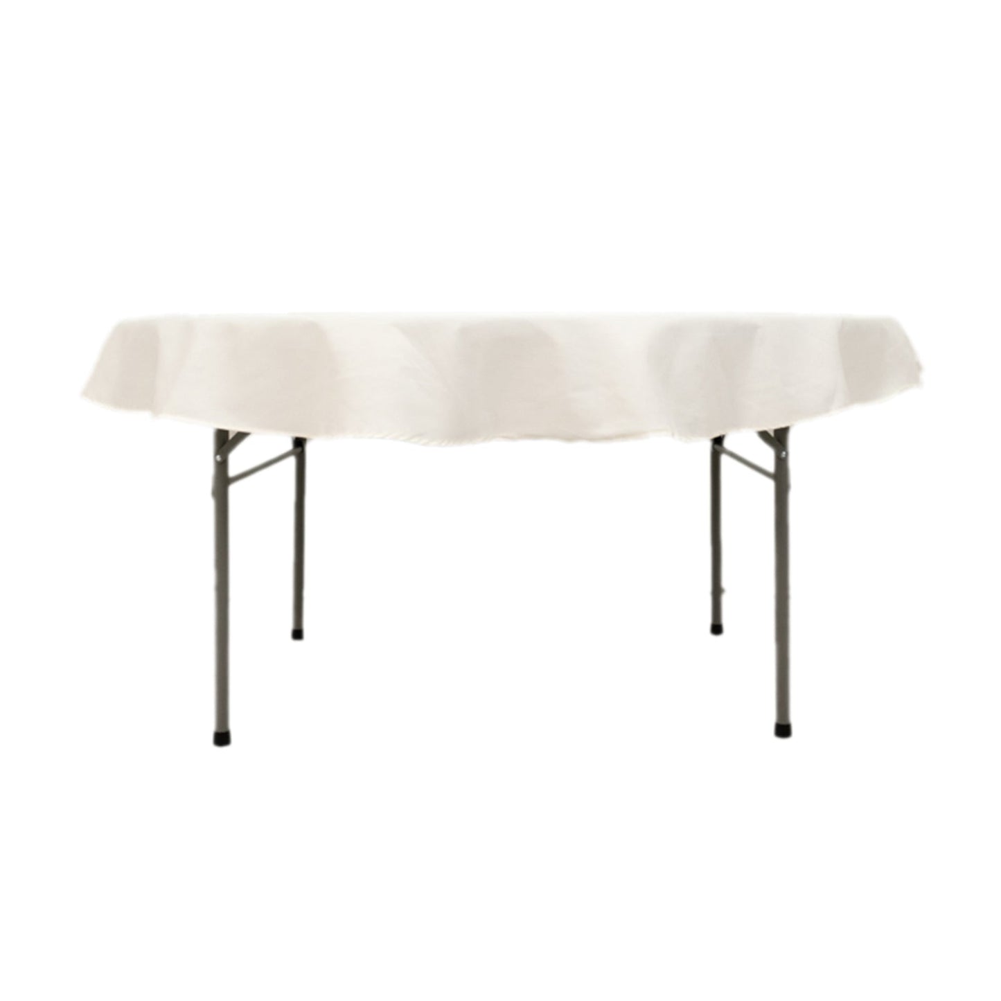 Cotton Blend 70" Round Tablecloth Ivory - Wrinkle-Resistant Table Cover