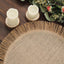 4-Pack Placemats Fringe Edge Design Natural Jute Round - Rustic Boho Chic Burlap Table Decor 16"