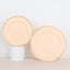 10-Pack Plastic Dinner Plates in Nude with Gold Scalloped Rim - Disposable Party Plates 9"
