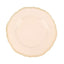 10-Pack Plastic 10" Dinner Plates in Nude with Gold Scalloped Rim - Disposable Large Party Plates