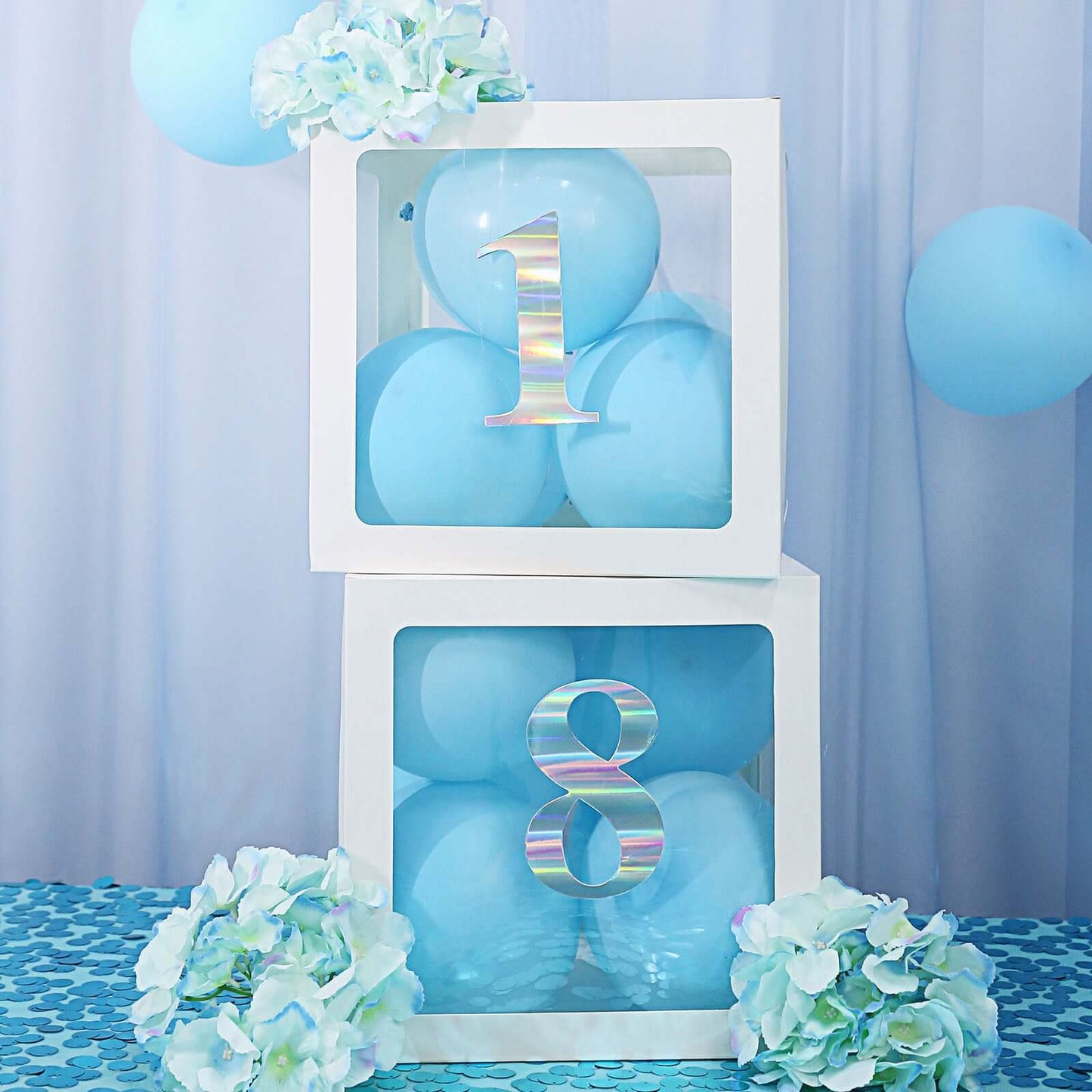 4-Pack Stickers Banner Custom 0-9 Number "3" Design Iridescent - Milestone Age and Date Stick-On Numbers 5"