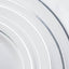 10-Pack Plastic Dinner Plates White with TrÃ¨s Chic Silver Rim - Perfect Disposable Party Plates 10"
