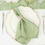 5 Pack Taffeta 20"x20" Napkins Sage Green - Accordion Crinkle Dinner Napkins