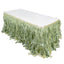 Taffeta 14ft Table Skirt Sage Green - Cascading Curly Willow Style Table Cover
