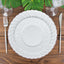 12-Pack Plastic Dessert Plates White Flair Rim - Sturdy Disposable Salad Plates 7.5"