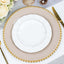 6-Pack Acrylic Round Charger Plates 13" in Taupe with Gold Beaded Rim, Decorative Dinner Party Charger Tableware