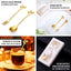 Gold Metal Spoon & Fork Pre-Packed Wedding Party Favors Set With Leaf Shaped Handle, Bridal Shower Souvenir Gift Box - 5"