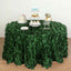 Taffeta 132" Round Tablecloth Green | 3D Leaf Petal Design Seamless Table Cover