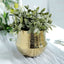 2-Pack Flower Plant Pots Textured Round Design Metallic Gold - Ceramic Cylindrical Bell Shaped Planters 6"