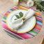 10-Pack Disposable Table Placemats with Multicolor Mexican Serape Fiesta Striped Print - 300GSM Festive Paper Placemats for Cinco de Mayo & Mexican-Themed Events 13"