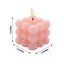 2-Pack LED Flameless Cube Candles Flickering Warm White Blush - Battery Operated Bubble Design 2"