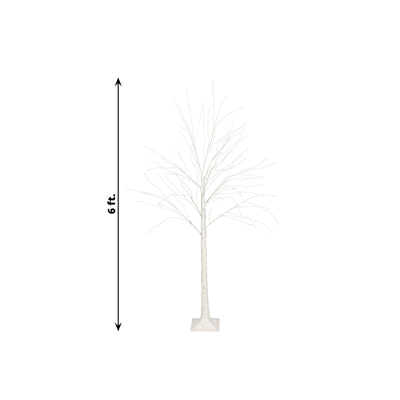 350 LED Lighted Birch Tree Design Warm White - Plug-in Remote Timer Lights with Detachable Base 6ft
