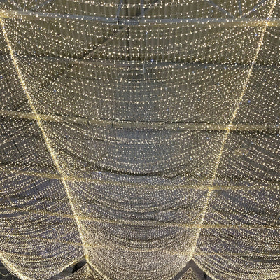 LED Curtain Fairy Lights 10ft x 40ft â€“ Warm White 1200 LED Plug-In String Lights 8 Modes End-to-End Connectable