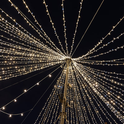 LED Curtain Fairy Lights 10ft x 50ft â€“ Warm White 1500 LED Plug-In String Lights 8 Modes End-to-End Connectable