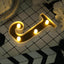3D Marquee Letter "J" Warm White 4 LED Lights Gold - Chic Light-Up Decor for Events 6"