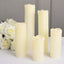 Set of 6 LED Flameless Luminaria Candles Drip Wax Ivory - Battery Operated Pillar Lighting
