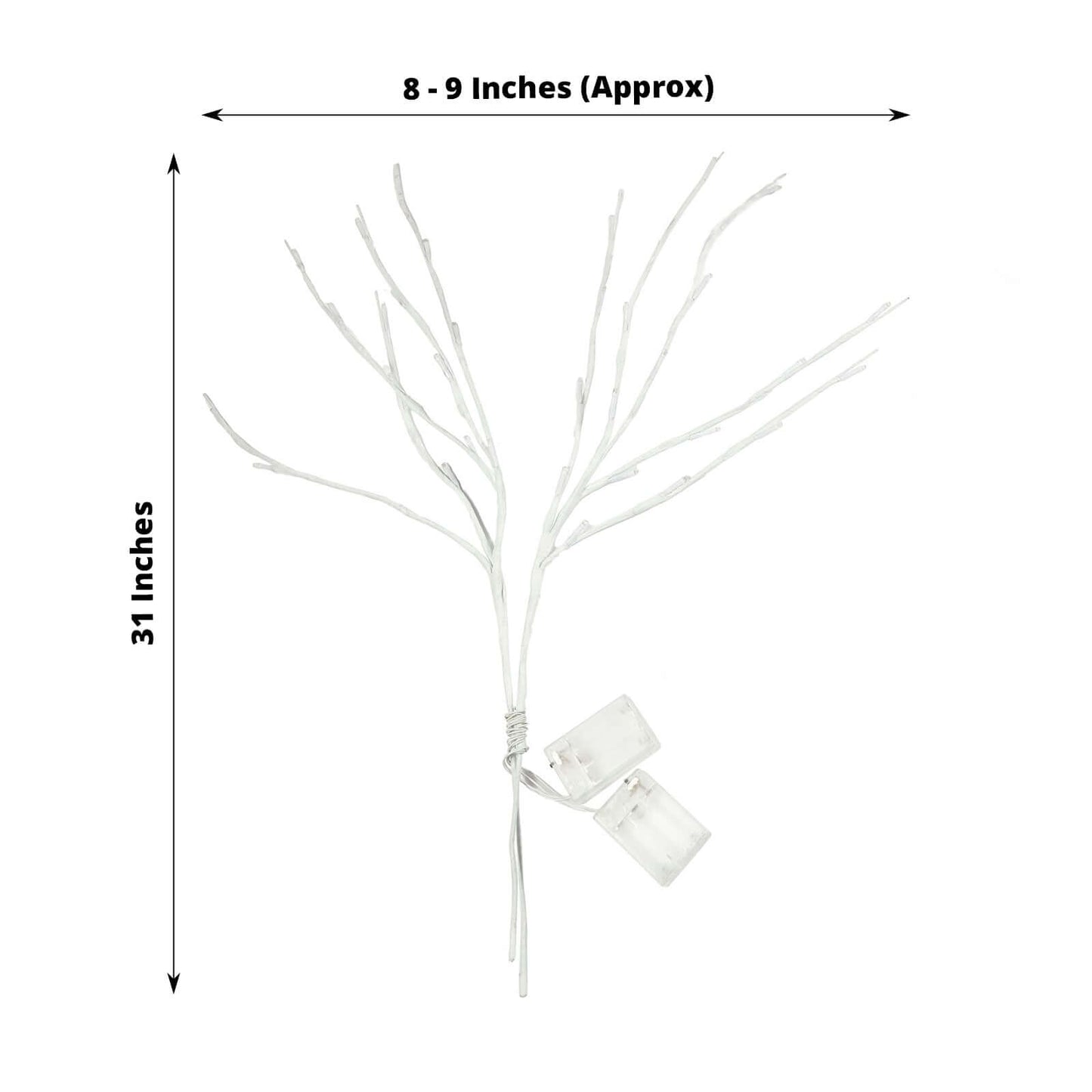 3-Pack LED Lighted Branches Artificial White - Warm White Tree Twig Lights with 60 Bright LED Bulbs 28.5"