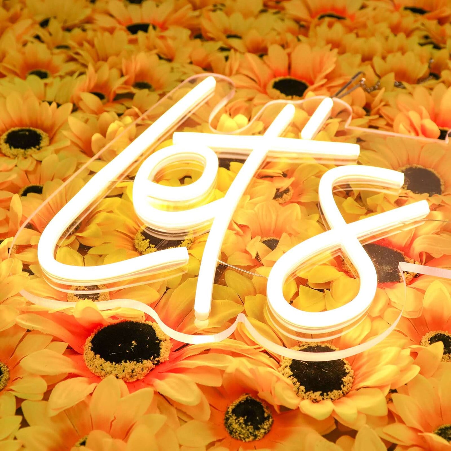 23" Let's Party Neon Light Sign, LED Reusable Wall DÃ©cor Lights With 5ft Hanging Chain