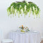 55" Cream Artificial Silk Hanging Wisteria Vine Flower Chandelier, Round Draping Garland Canopy With Interchangeable Branches