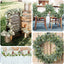 5.5ft Artificial Eucalyptus Leaf Hanging Vines With 7 White Rose Flower Heads, Floral Greenery Table Garland