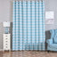 2 Pack White Light Blue Chevron Print Blackout Window Curtain Grommet Panels, Noise Canceling Curtains - 52"x108"