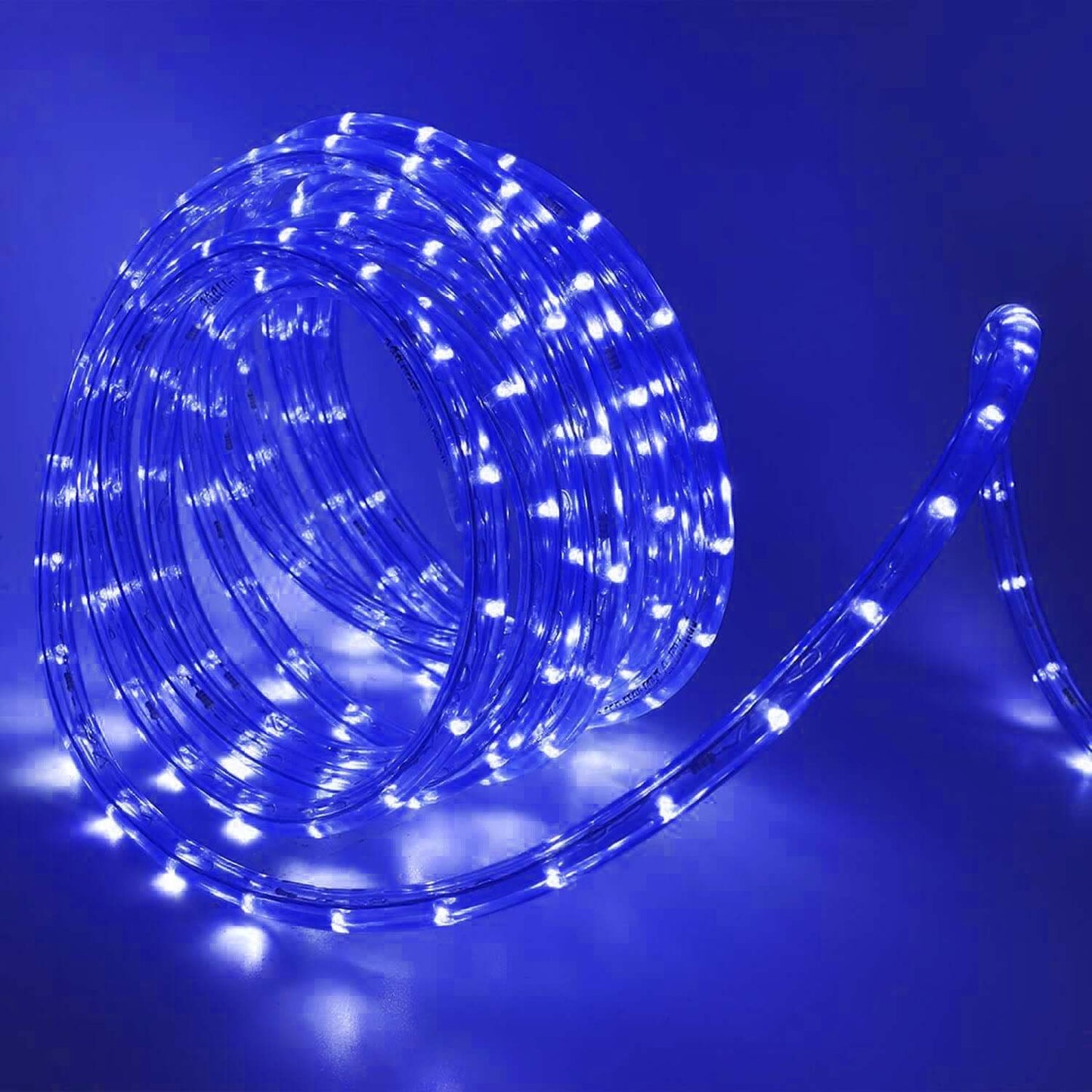 33ft Light Blue Waterproof Outdoor LED Rope Light, 120V With 250 Bright LEDs