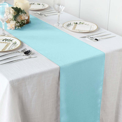 Polyester 12"x108" Table Runner Light Blue - Durable & Wrinkle-Resistant Table Decor