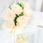 2 Bushes 18" Real Touch Cream Artificial Rose Flower Bouquet, Silk Long Stem Flower Arrangements