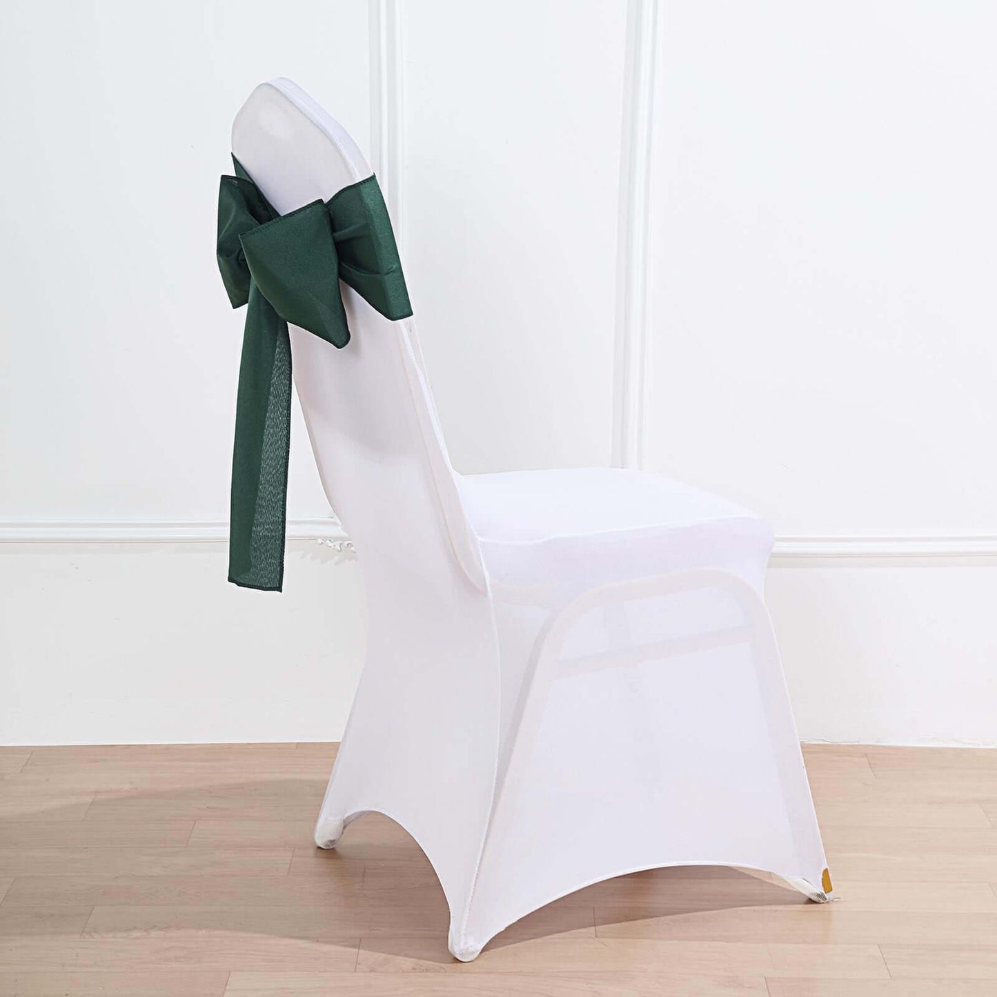 5 Pack Polyester Chair Sashes Hunter Emerald Green 6"x108"