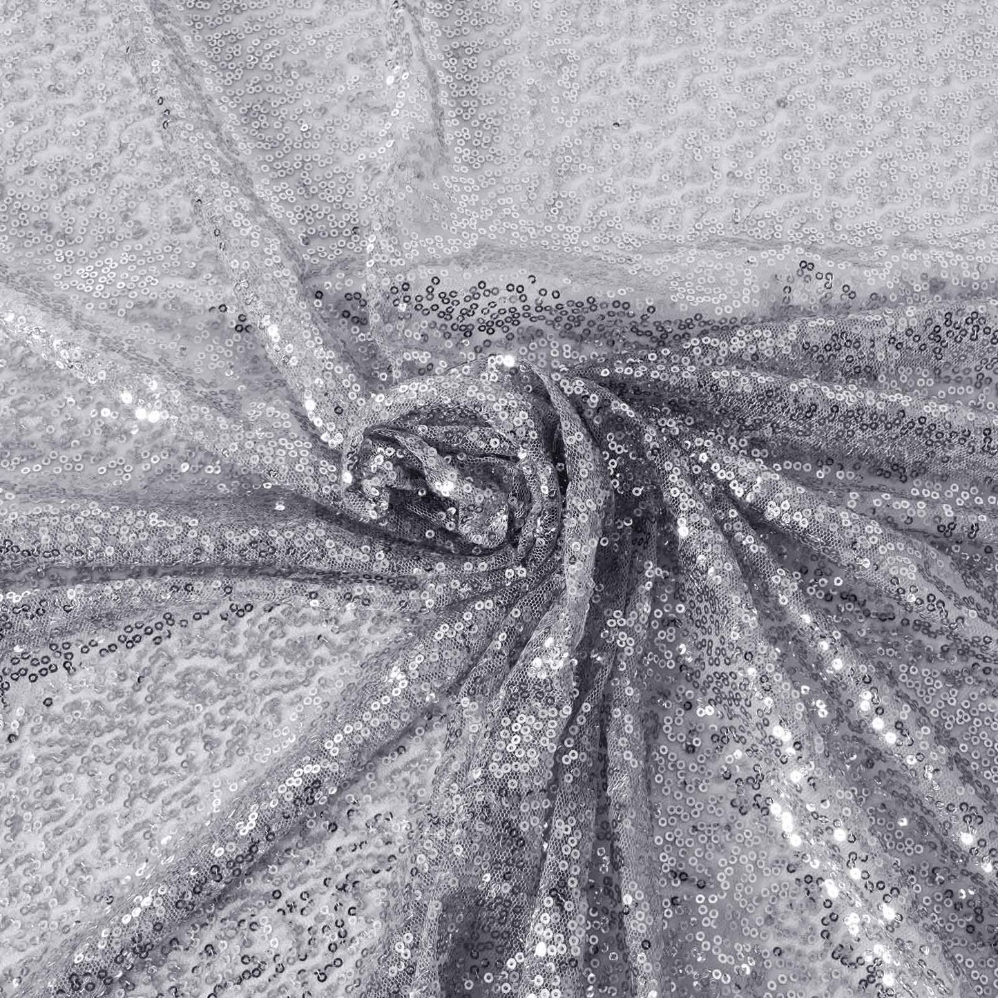 Sequin 90"x156" Rectangle Tablecloth Silver - Seamless Twinkling Table Cover