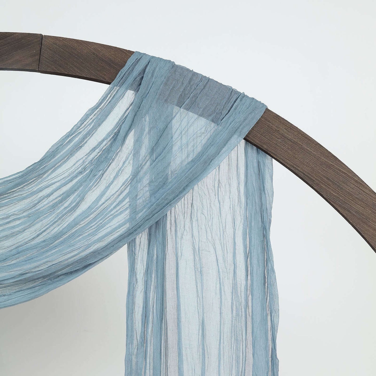 20ft Dusty Blue Gauze Cheesecloth Fabric Wedding Arch Drapery, Window Scarf Valance, Boho Decor Arbor Curtain Panel