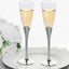 6-Pack Plastic Champagne Flutes Clear/Silver - Stylish Disposable Glasses for Toasts 5oz