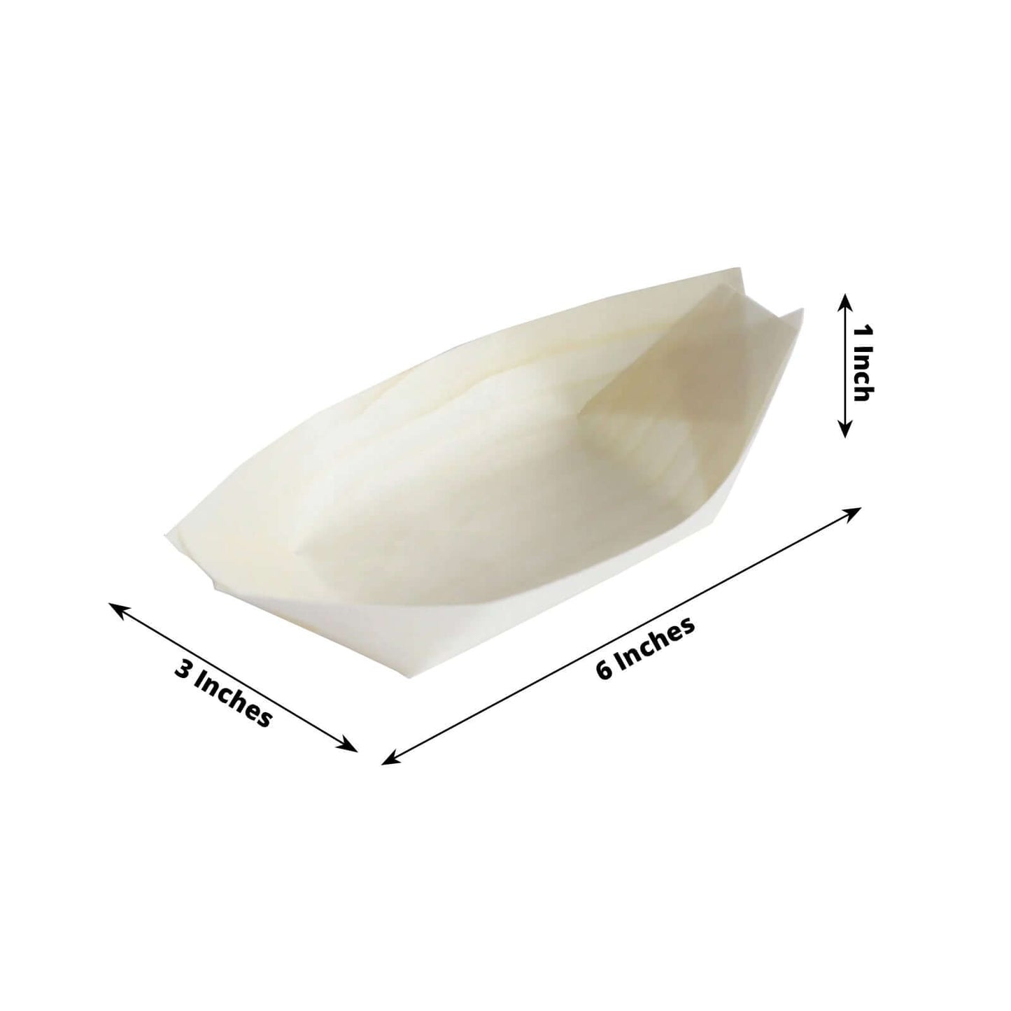 50-Pack Pine Wood Boat Shaped Food Trays Natural Compostable Design - 100% Biodegradable Sushi Snack Plates 6"